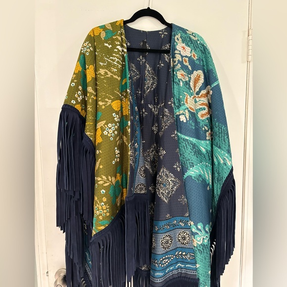 Burberry prorsum runway reversible poncho / cape / coat in floral - Picture 2 of 6